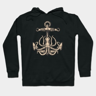 Anchor and Octopus Drawing Art Hoodie